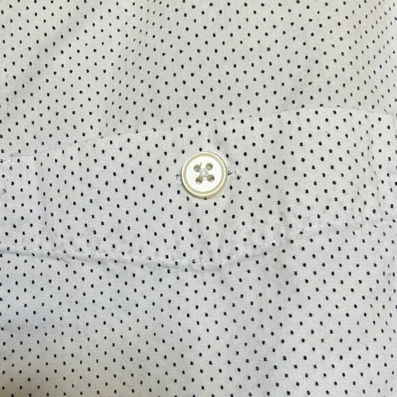 Campia Moda Men’s Short Sleeve Button Up Shirt White Small Navy Dots XL - Picture 6 of 7